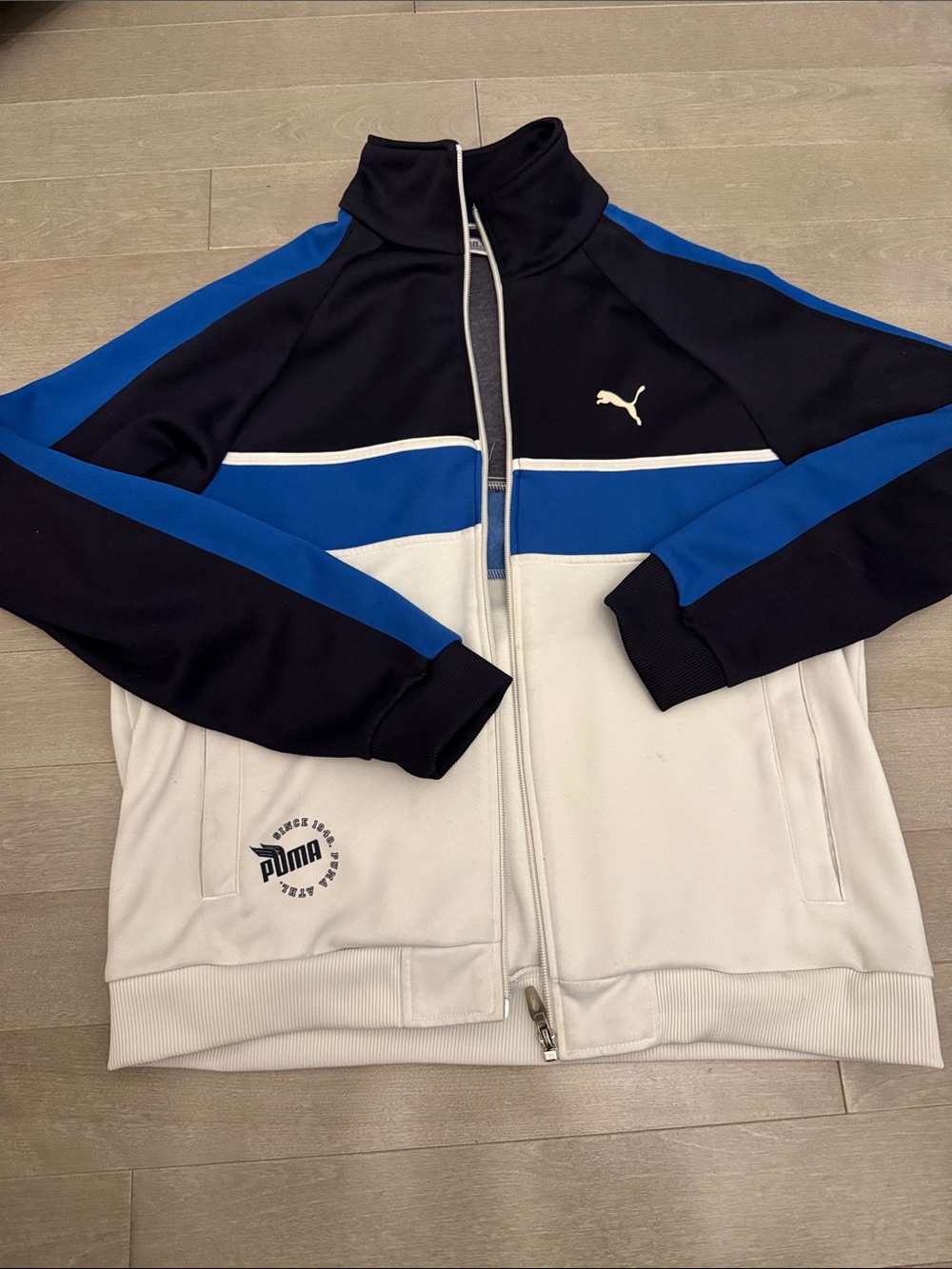 Puma Black, Royal Blue & White Colorblock Track Jacket